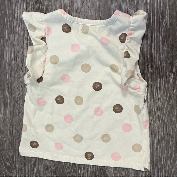 🤍 Limited Too Girls Sleeveless Polka Dot Top Size 6 White Pink Brown Tan 🤍 - Picture 4 of 7